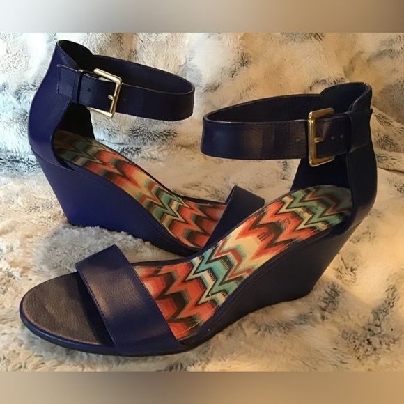 American Eagle Outfitters Blue Wedges - Picture 1 of 2